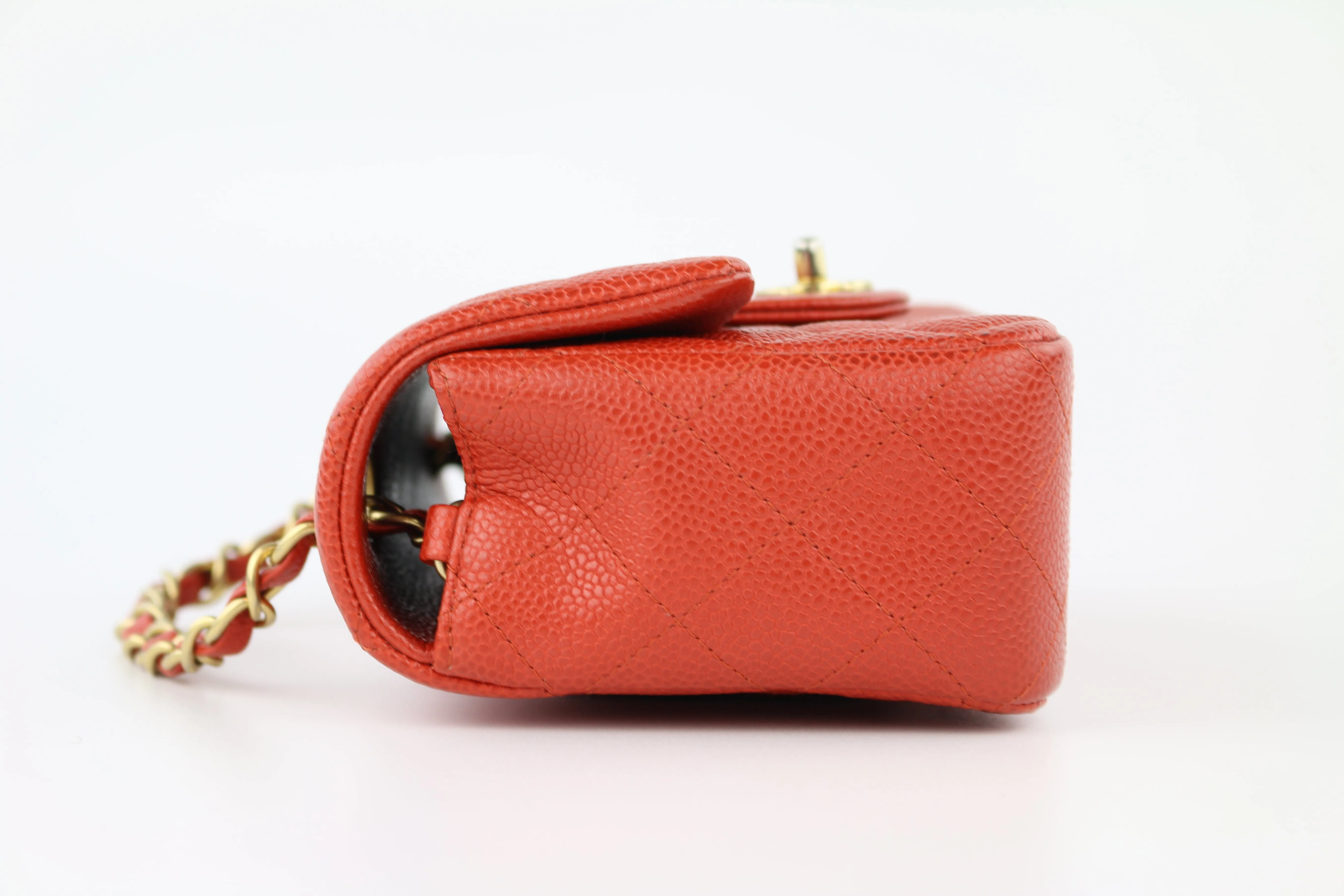 Red Caviar Quilted Rectangular Mini