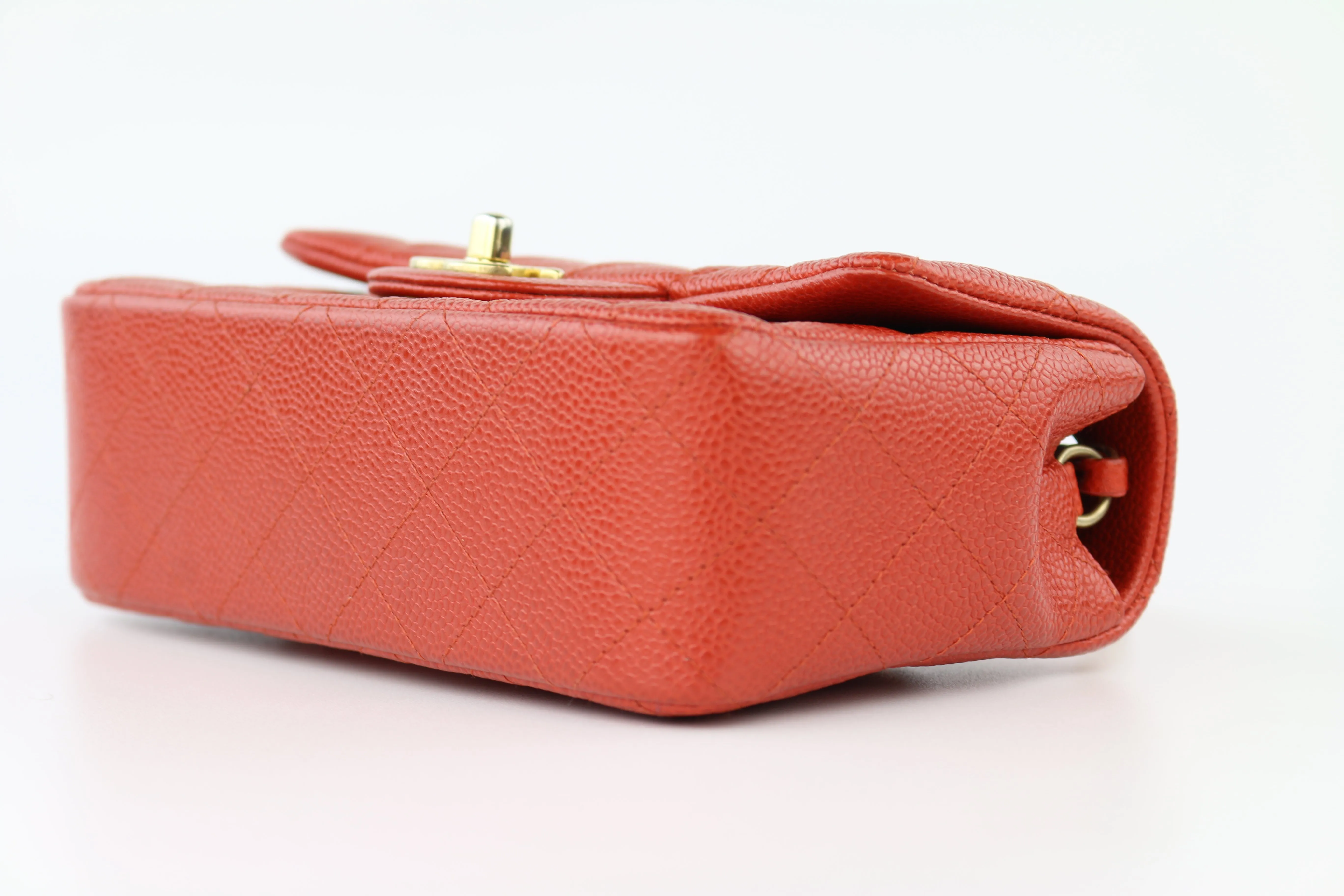 Red Caviar Quilted Rectangular Mini