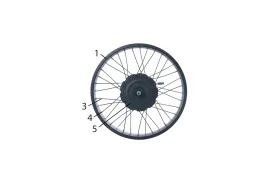 Spoke and Nipple for Folding, Cargo- Rear Wheel- 127mm, 12G, with Brass Nipple,  Black