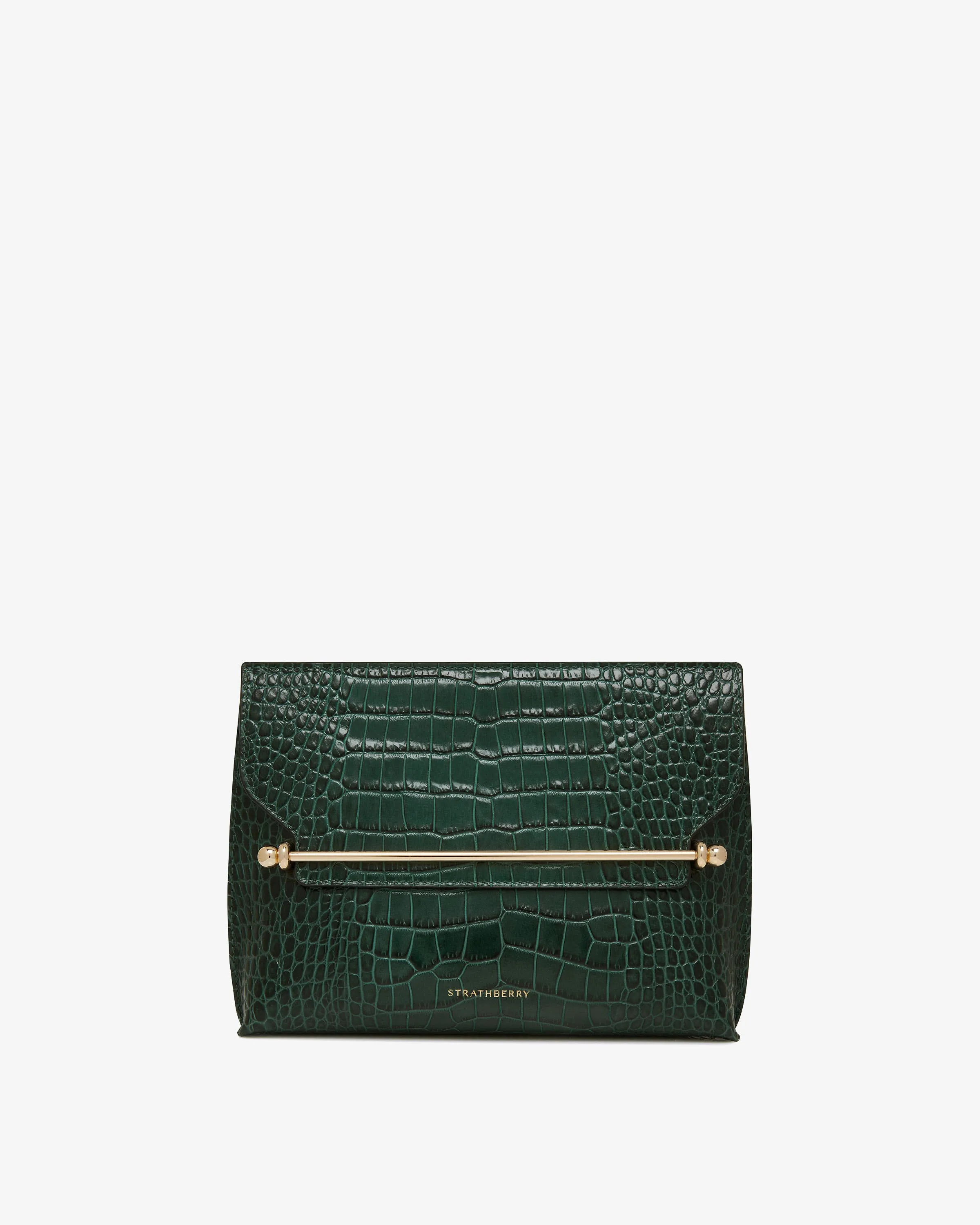 Stylist - Croc-Embossed Leather Bottle Green