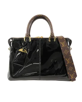 Vernis Leather Tote with Monogram Handles and Detachable Strap