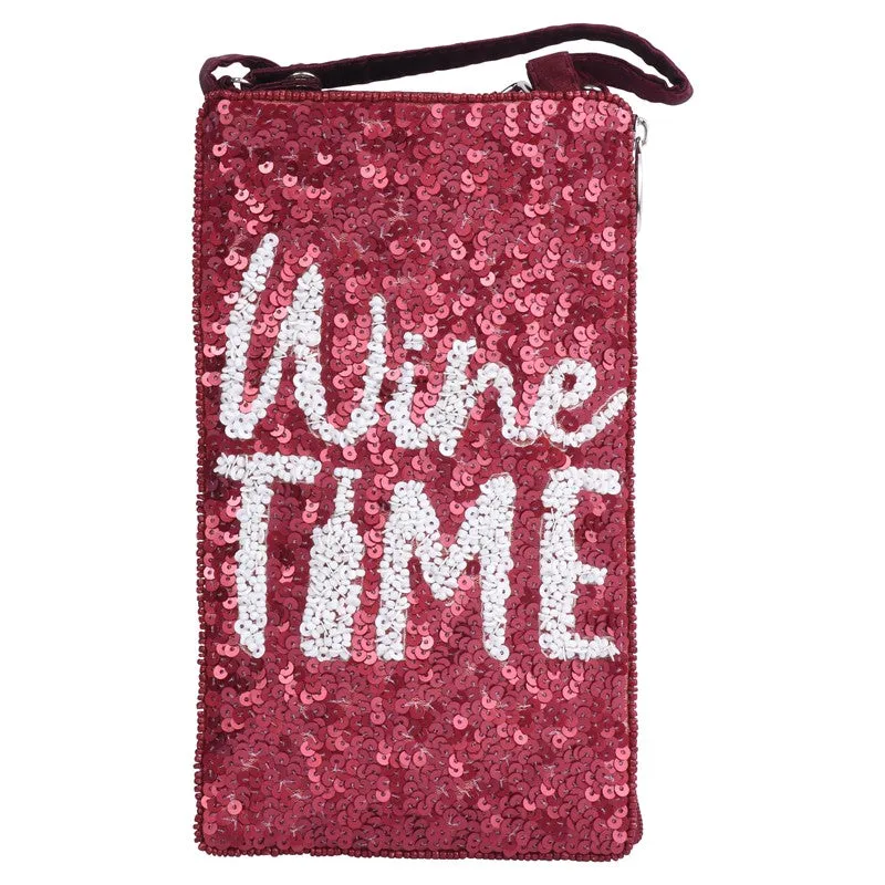 Wine Time Beaded Crossbody